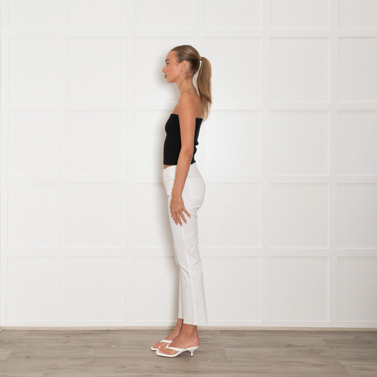 Daniel & Mayer White Cotton Raw Edge Trousers