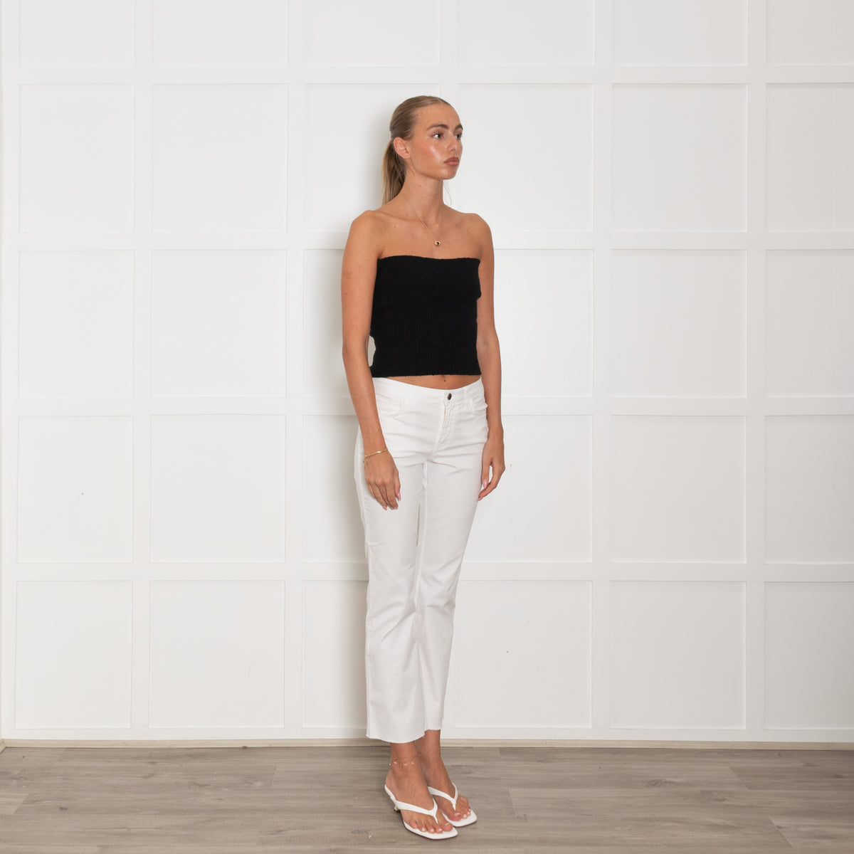 Daniel & Mayer White Cotton Raw Edge Trousers