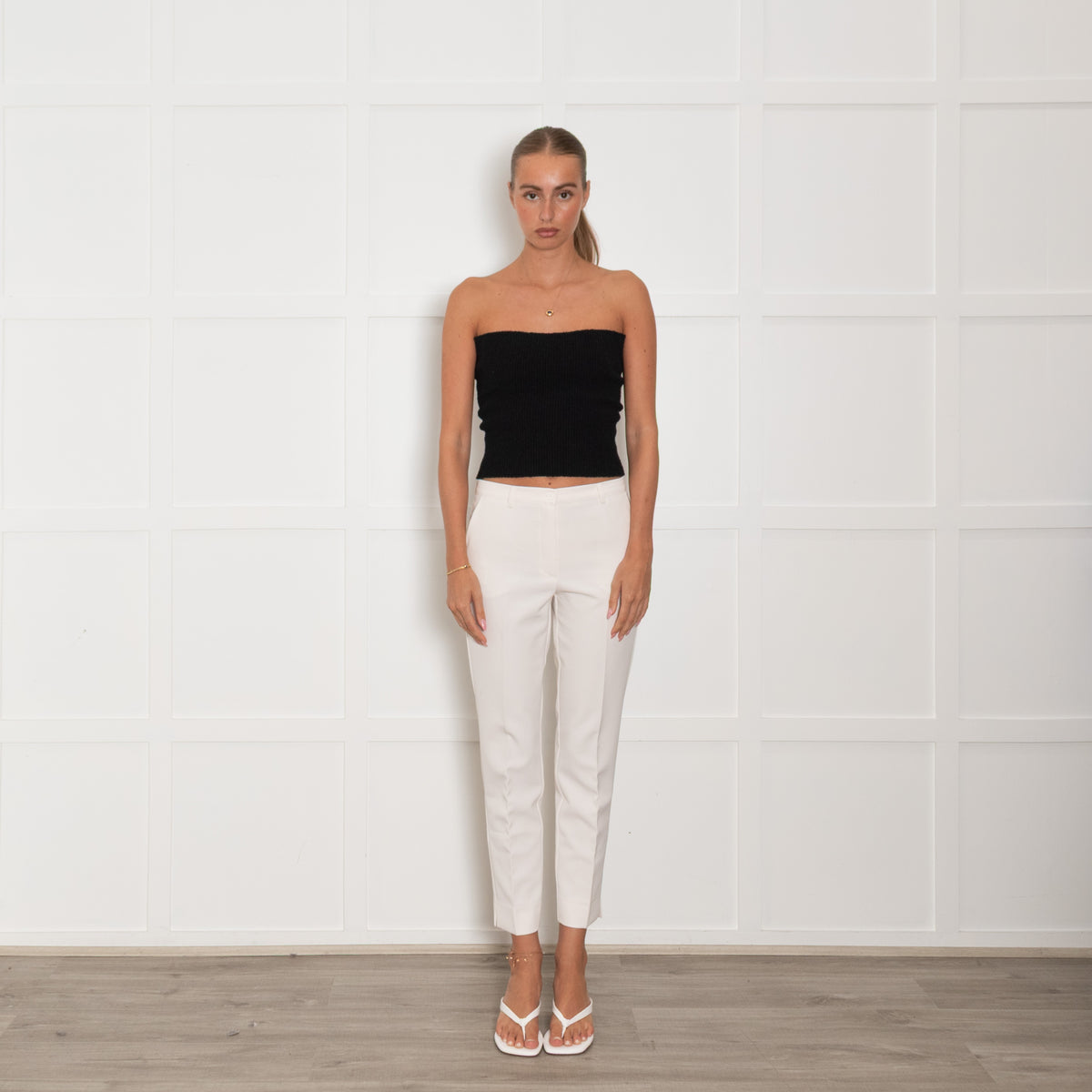 Daniel & Mayer Cream Slim Leg Trousers