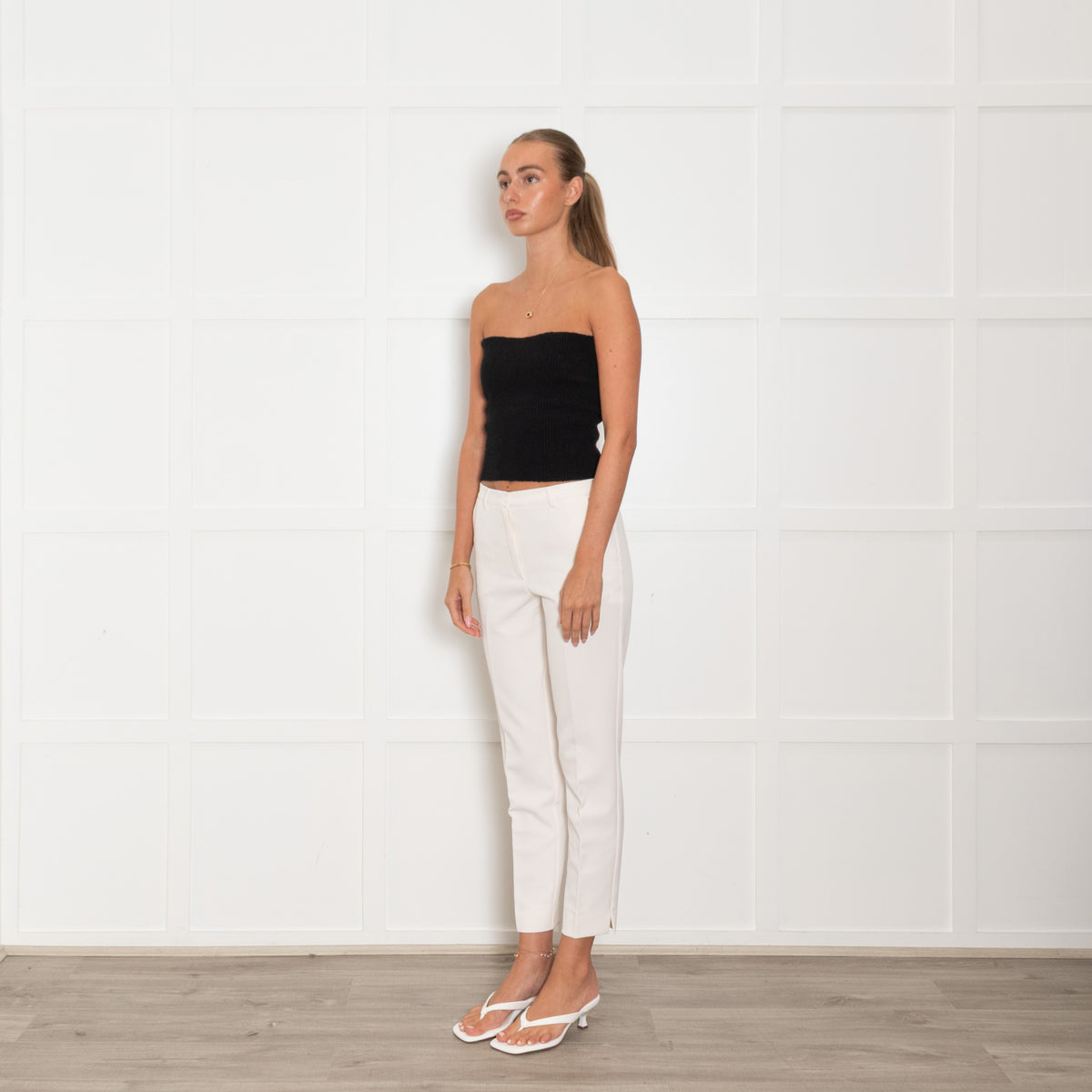Daniel & Mayer Cream Slim Leg Trousers