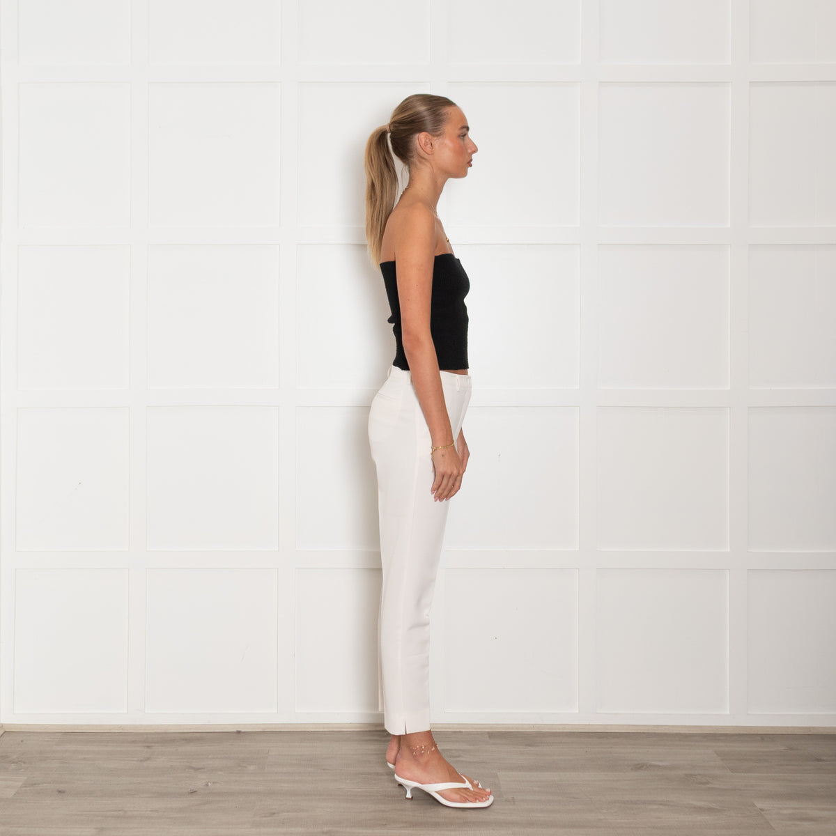Daniel & Mayer Cream Slim Leg Trousers