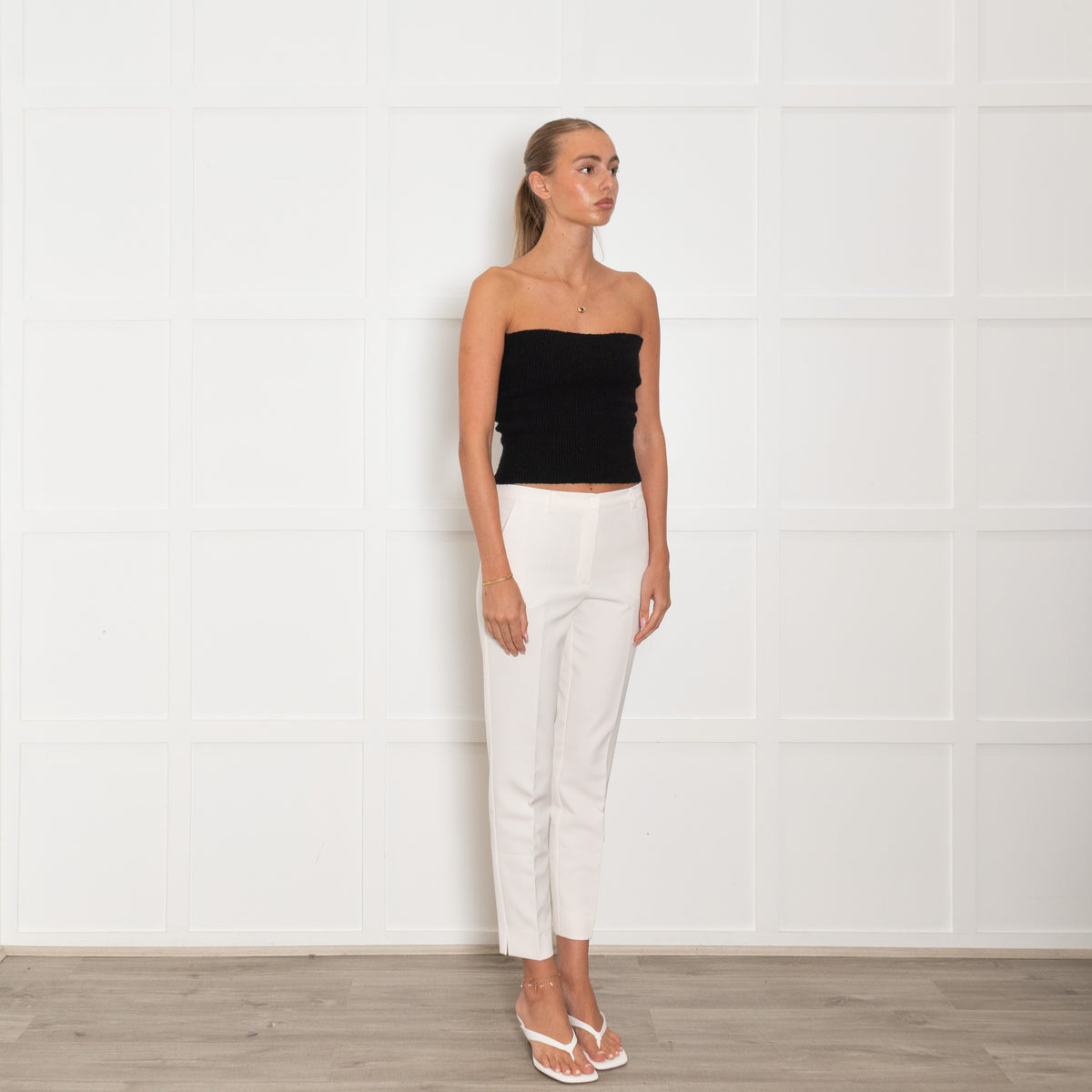 Daniel & Mayer Cream Slim Leg Trousers