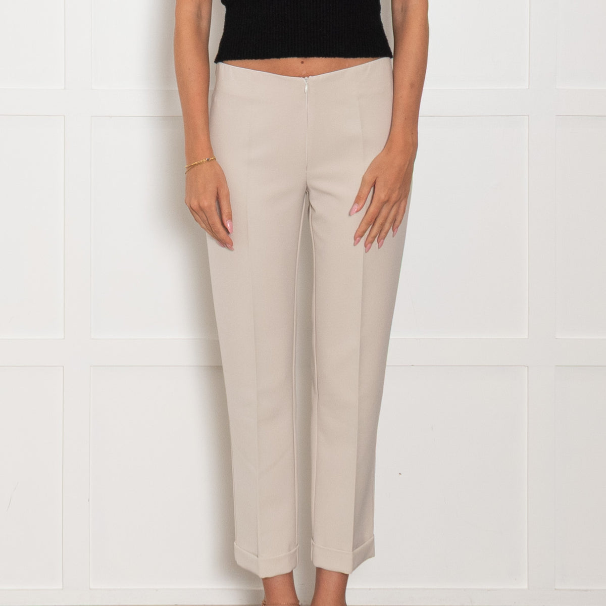 Daniel & Mayer Beige Turned Up Trousers