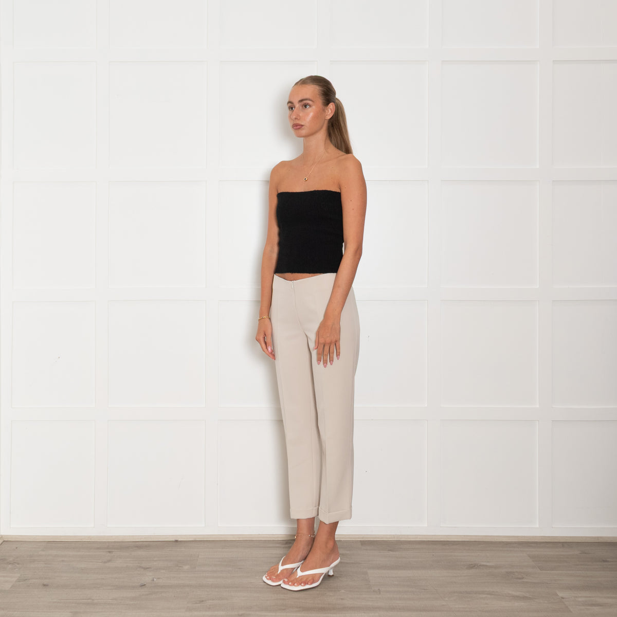 Daniel & Mayer Beige Turned Up Trousers