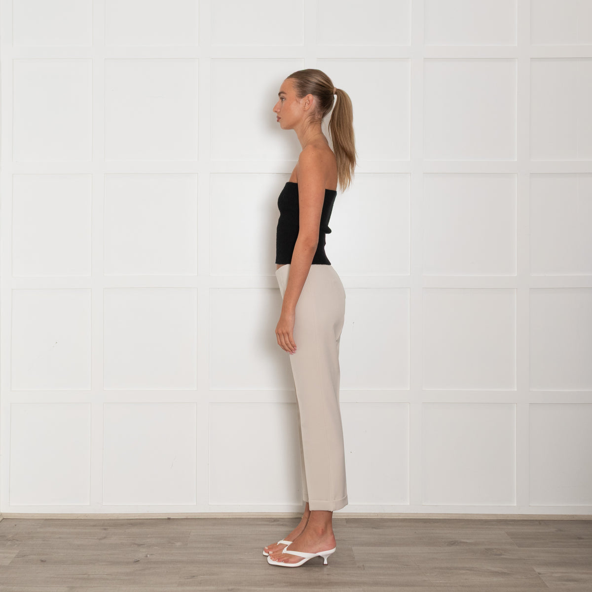 Daniel & Mayer Beige Turned Up Trousers