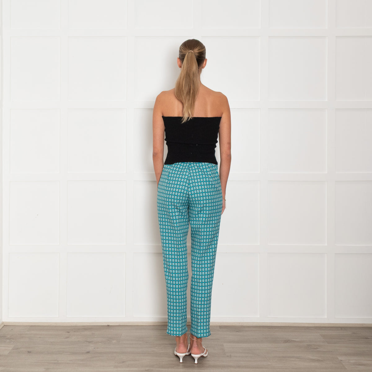 Daniel & Mayer Turquoise Geometric Print Trousers