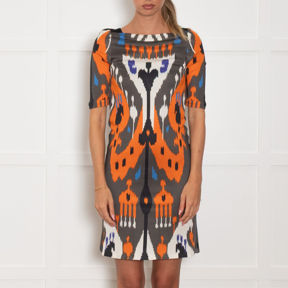 Gucci Grey Orange Jersey Dress