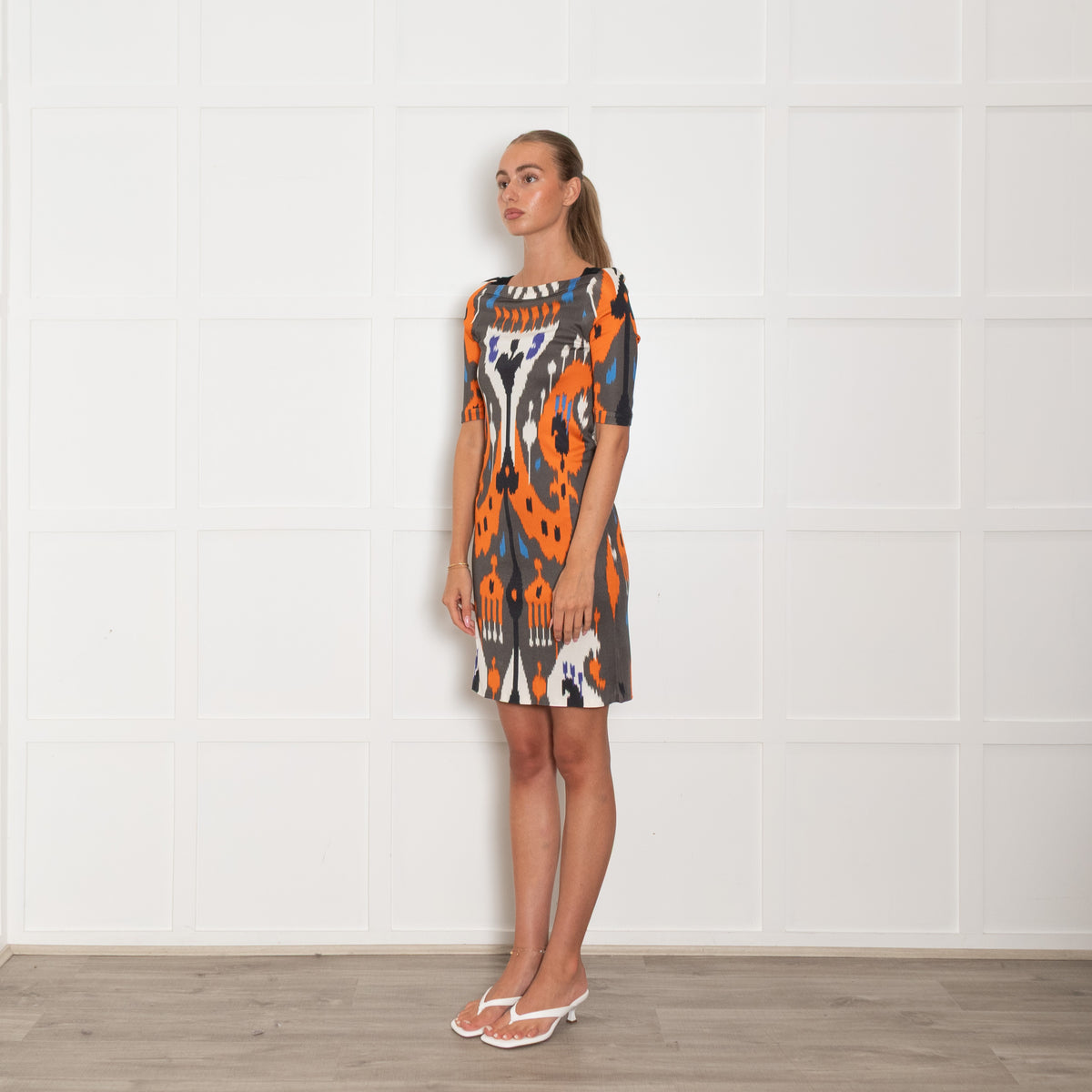 Gucci Grey Orange Jersey Dress