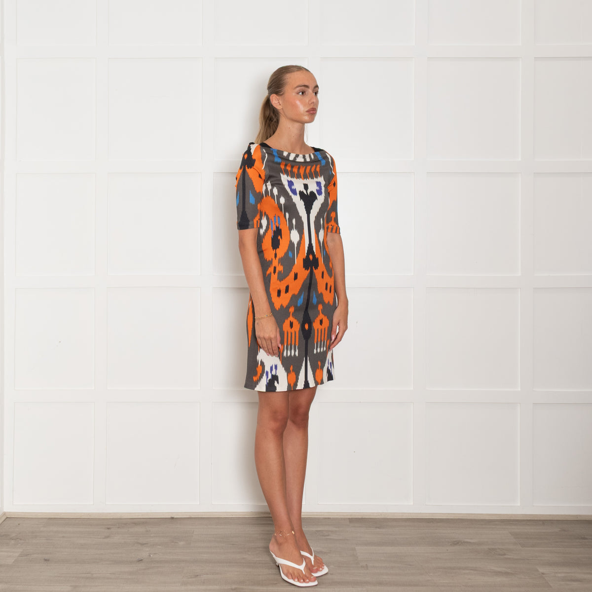 Gucci Grey Orange Jersey Dress