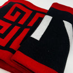 Givenchy Black And Red Logo Team Scarf