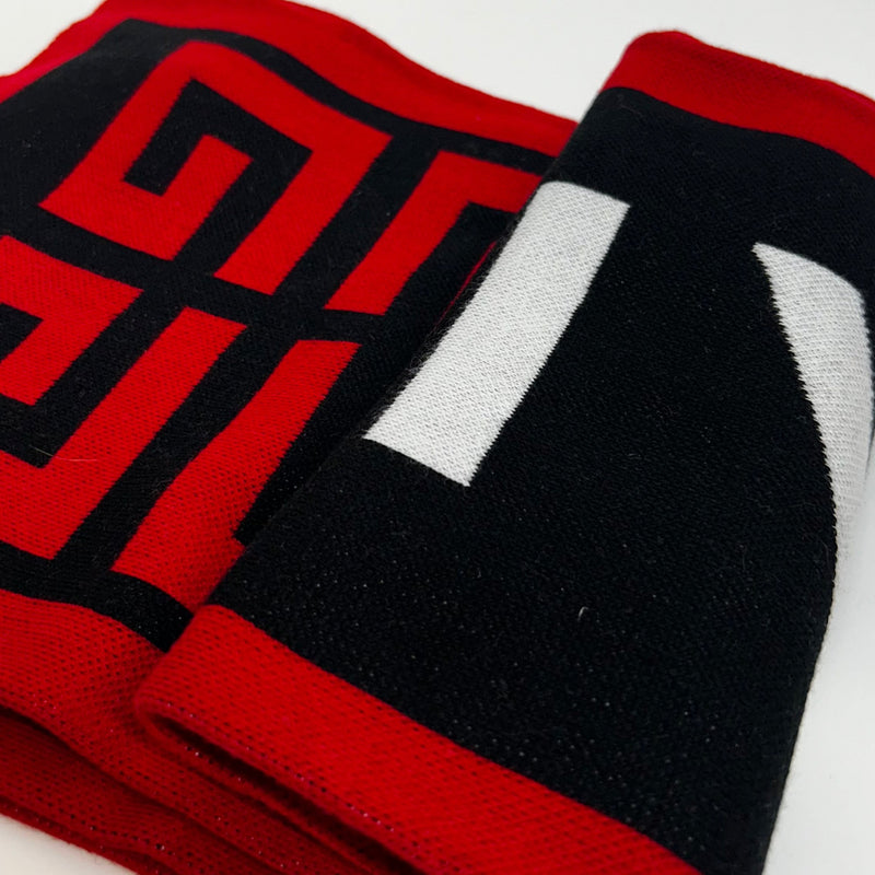 Givenchy Black And Red Logo Team Scarf
