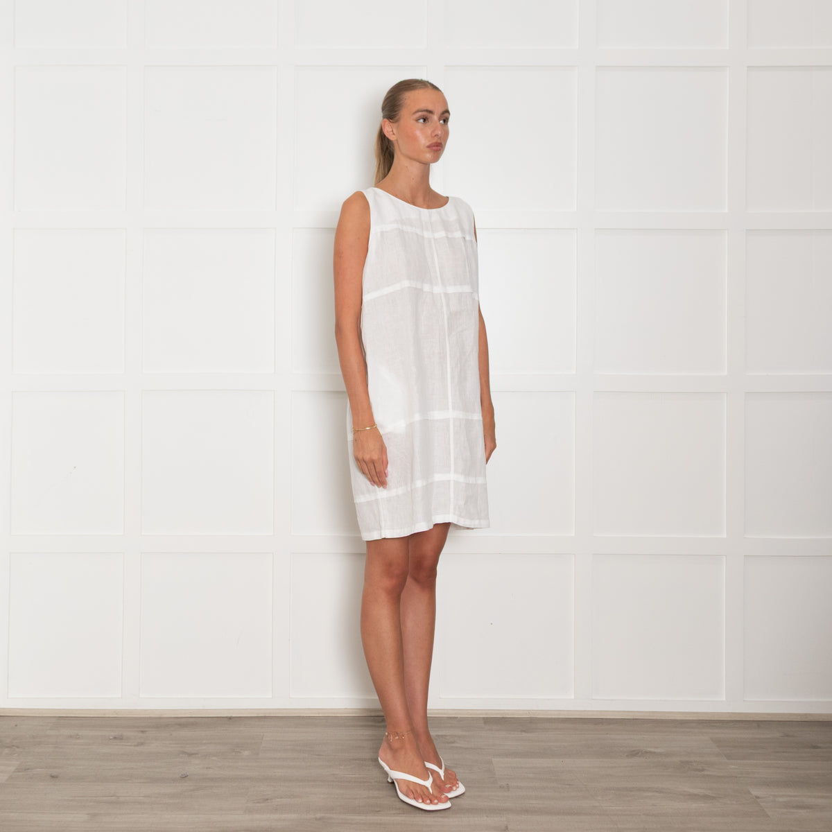 Daniel & Mayer White Linen Sleeveless Dress