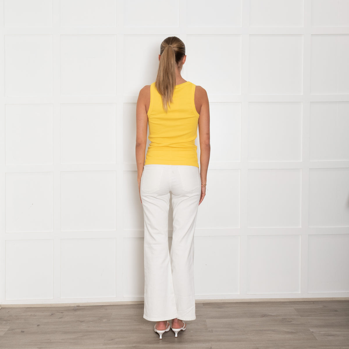 Me + Em Yellow Cotton Rib Vest