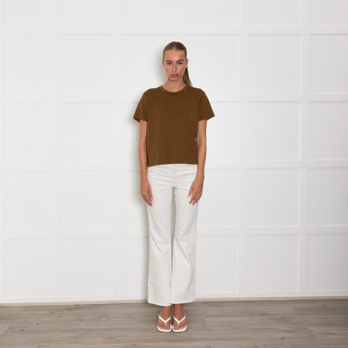 Margaret Howell Khaki Cotton T-Shirt