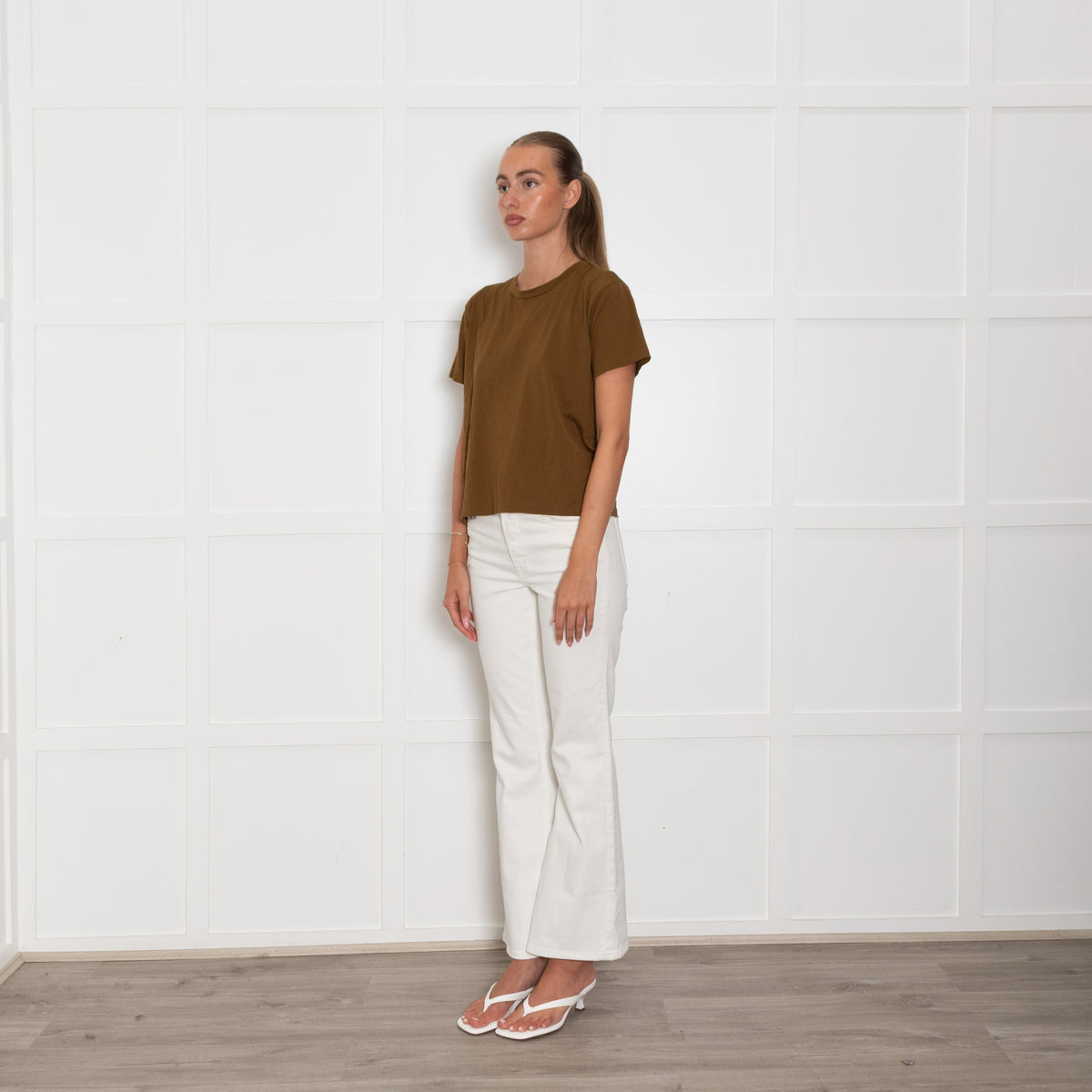 Margaret Howell Khaki Cotton T-Shirt