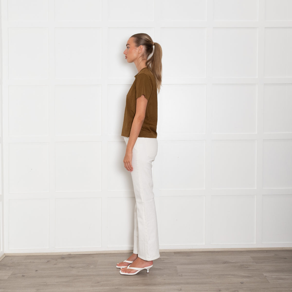 Margaret Howell Khaki Cotton T-Shirt