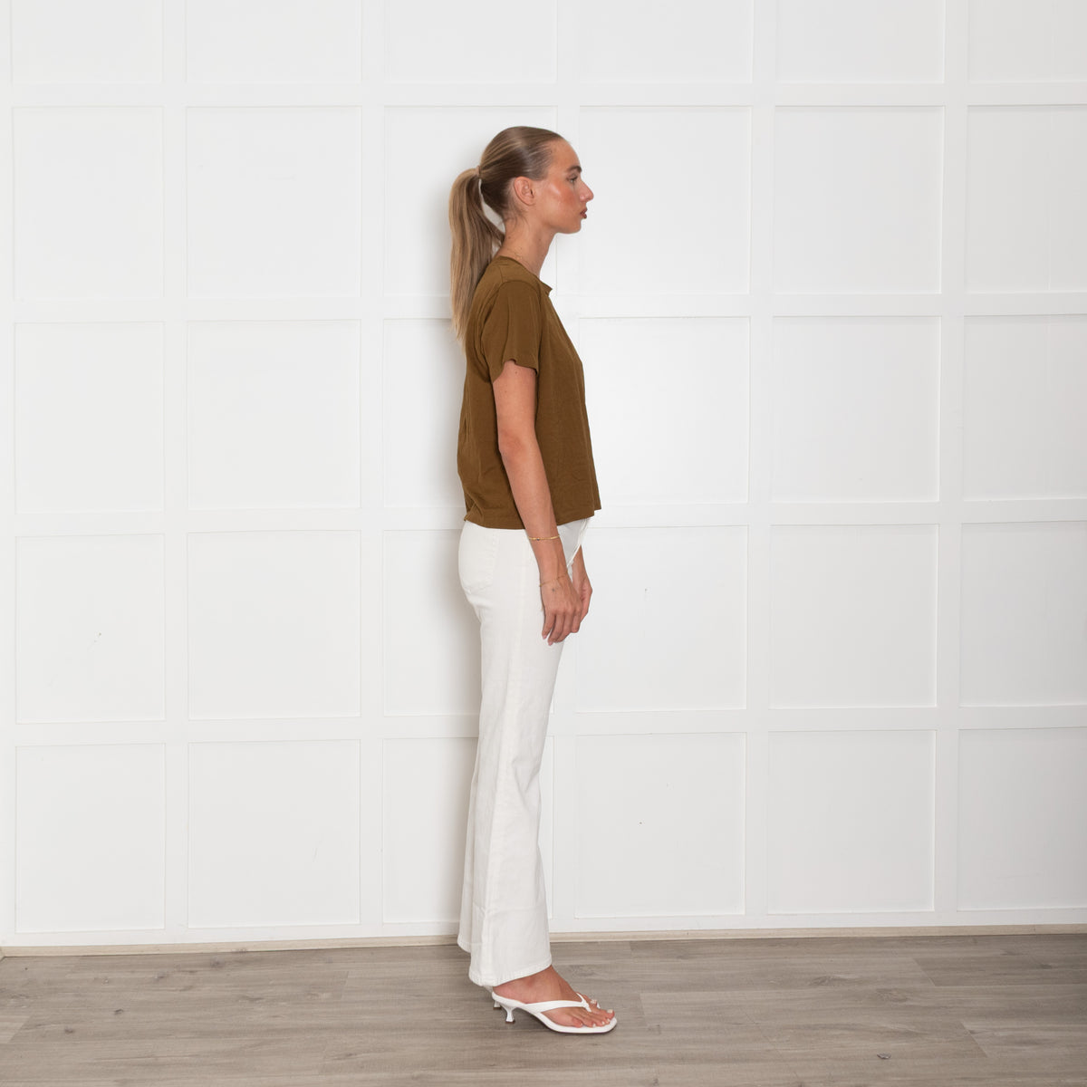 Margaret Howell Khaki Cotton T-Shirt