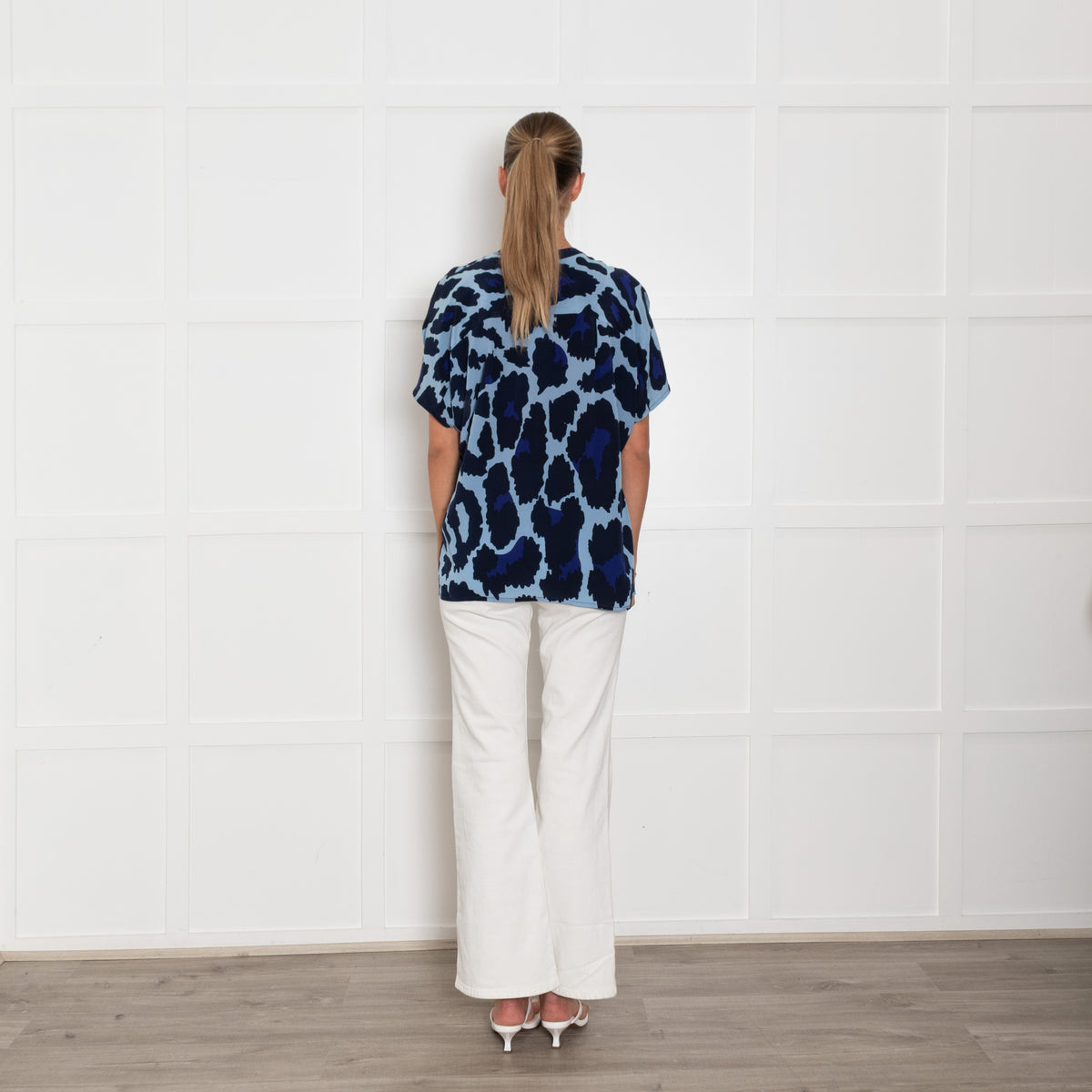Mercy Delta Blue Navy Silk Sleeveless Top