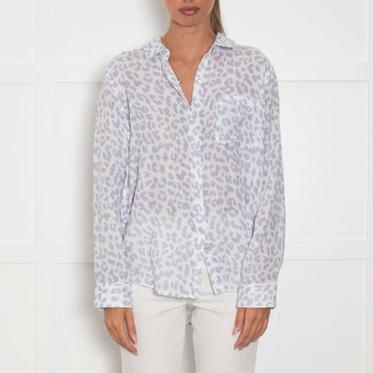 Rails White Lilac Animal Print Cotton Shirt