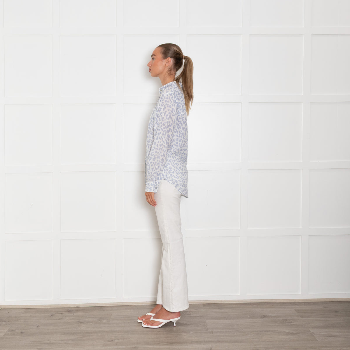 Rails White Lilac Animal Print Cotton Shirt