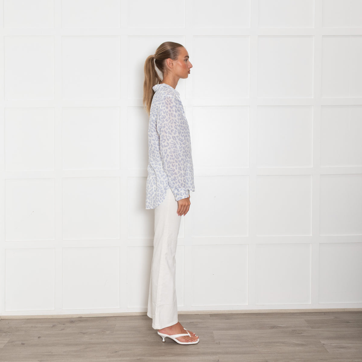 Rails White Lilac Animal Print Cotton Shirt