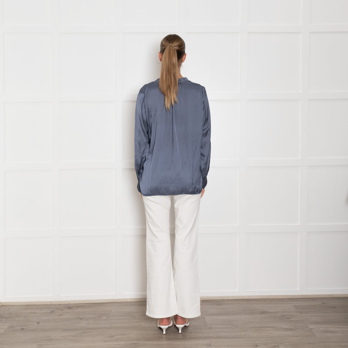 Zadig & Voltaire Preloved Blue V-Neck Long Sleeve Top