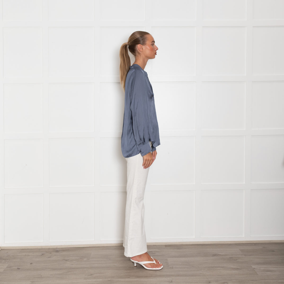 Zadig & Voltaire Preloved Blue V-Neck Long Sleeve Top