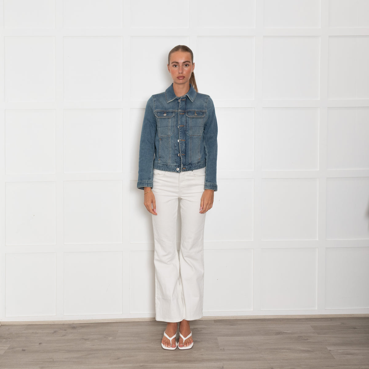 Zadig & Voltaire Preloved Blue Denim Distressed Jacket