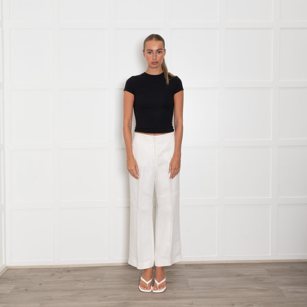 Max Mara Cream Linen Trousers