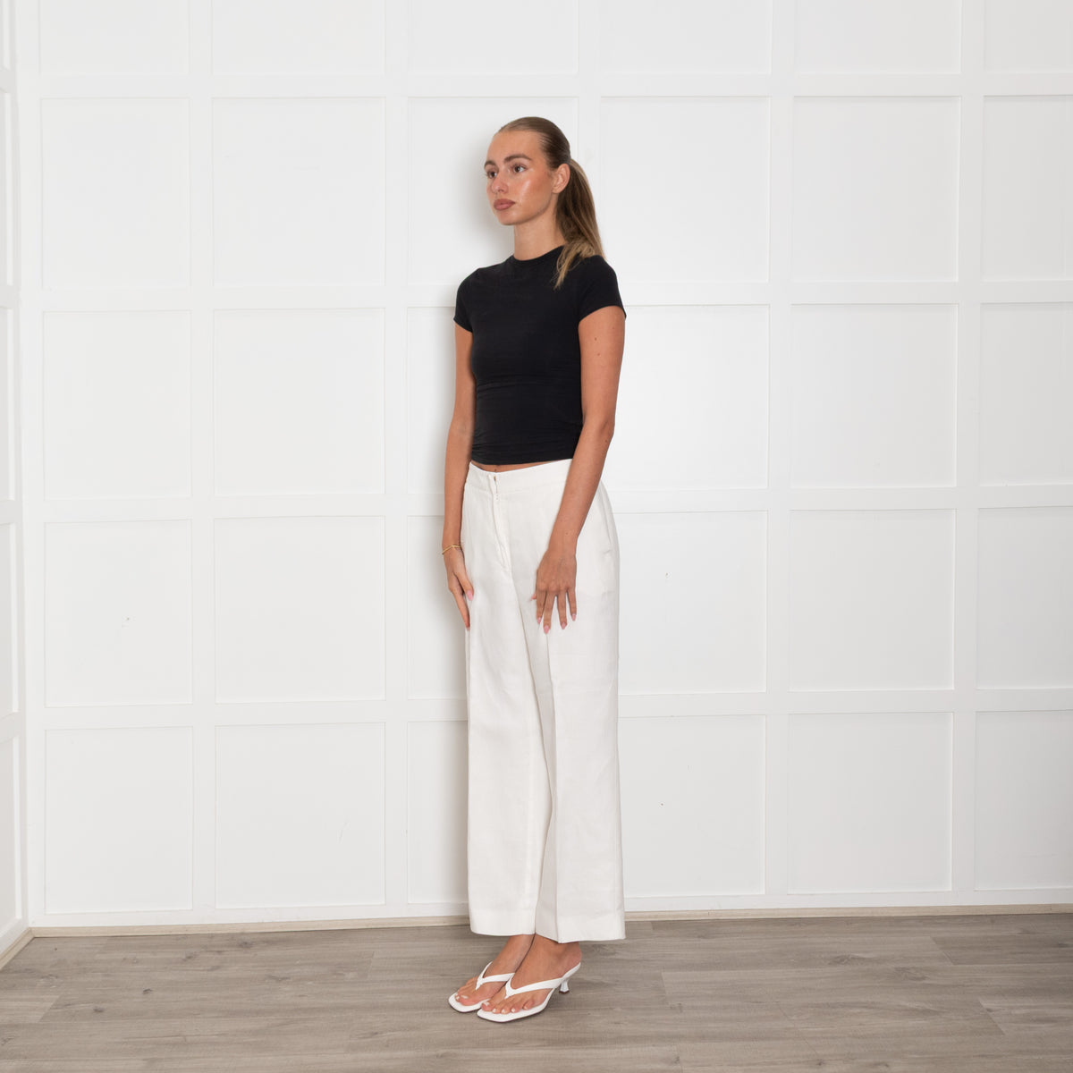 Max Mara Cream Linen Trousers