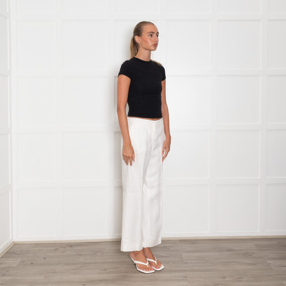 Max Mara Cream Linen Trousers