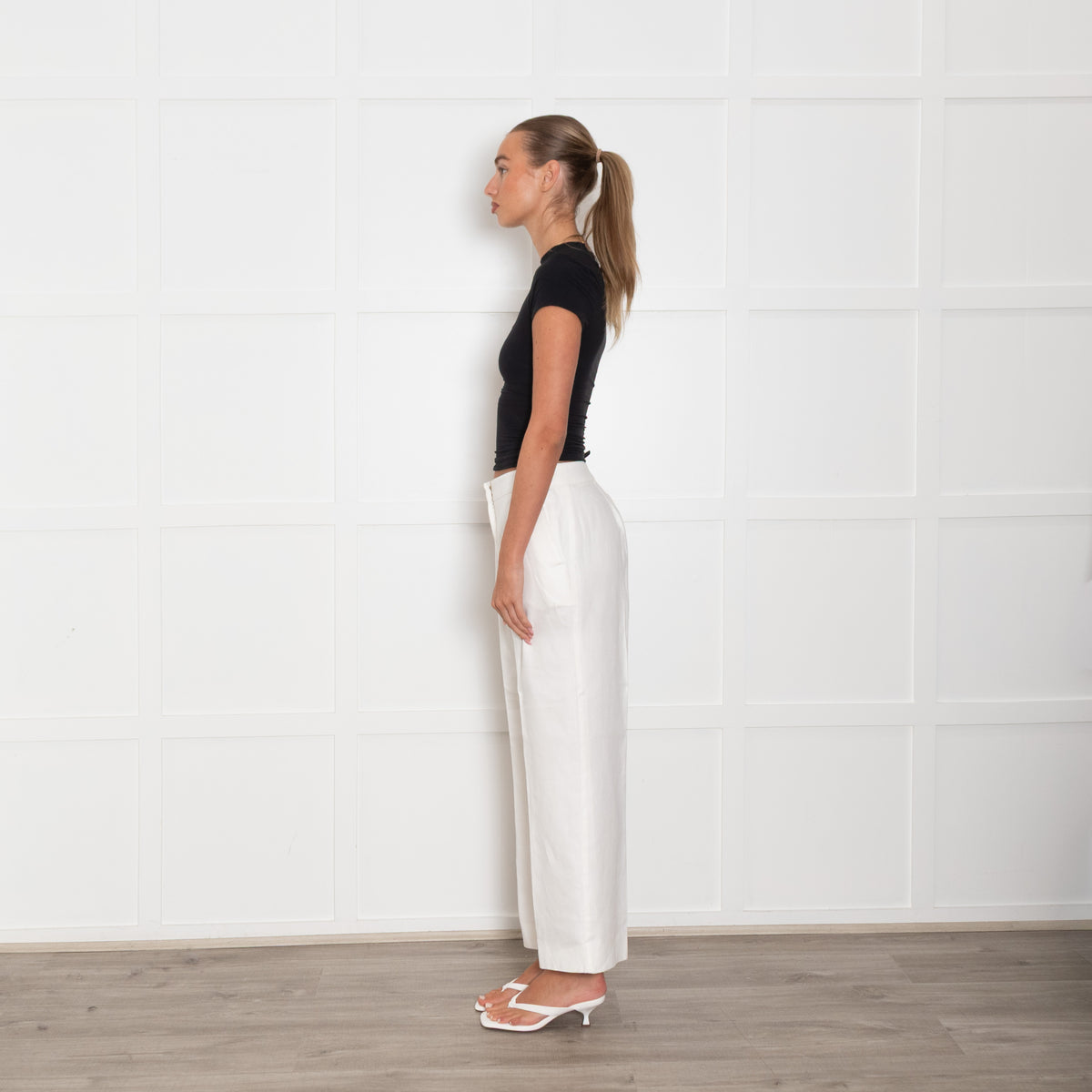 Max Mara Cream Linen Trousers
