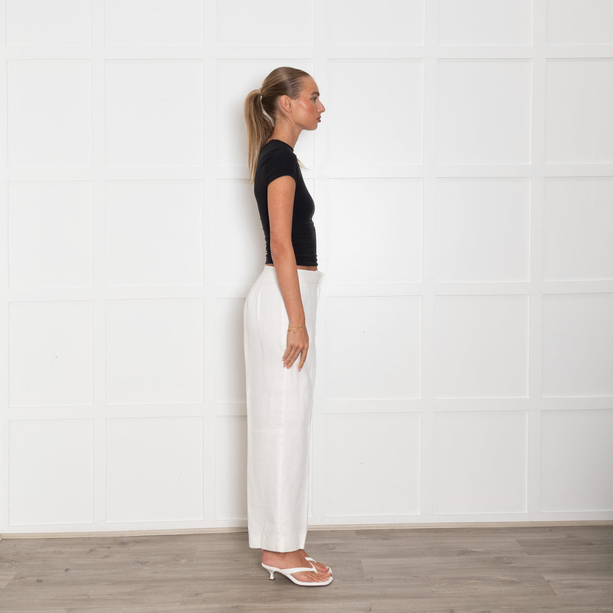 Max Mara Cream Linen Trousers