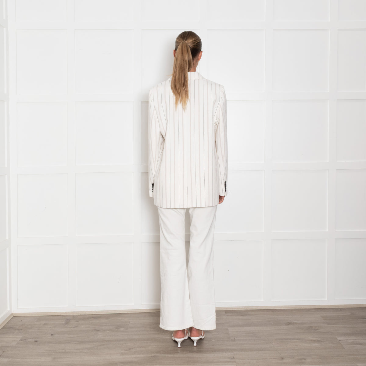 Me + Em Cream Pin Stripe Jacket