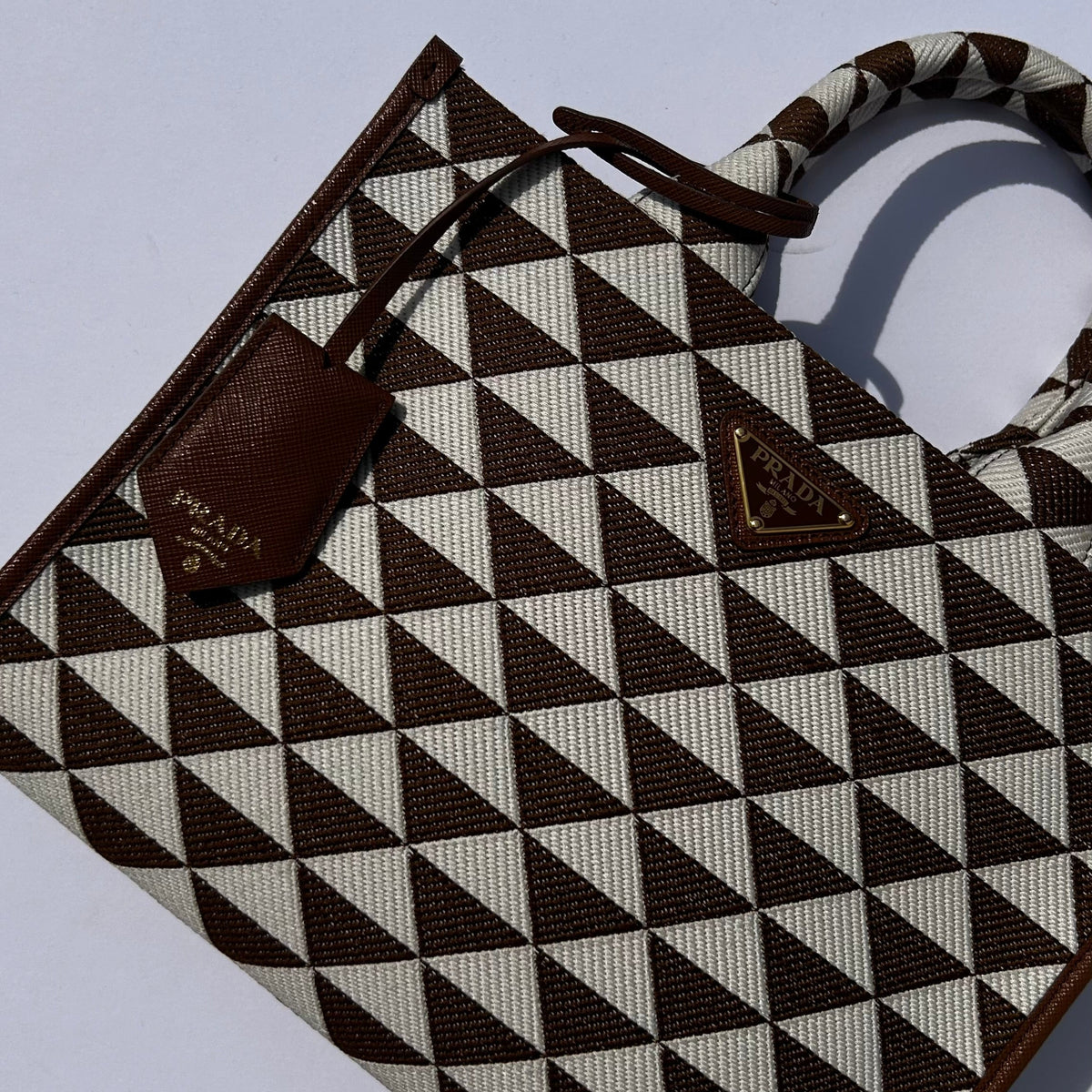 Prada Small Symbole Jacquard Tote