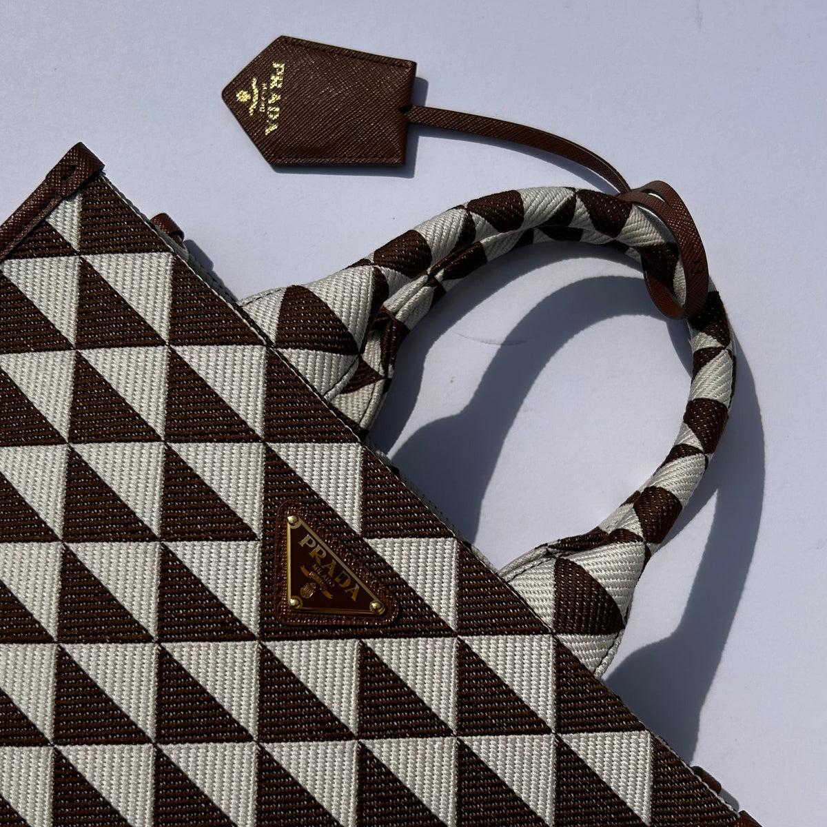 Prada Small Symbole Jacquard Tote