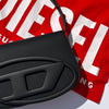 Diesel Matte Black D Logo Shoulder Bag
