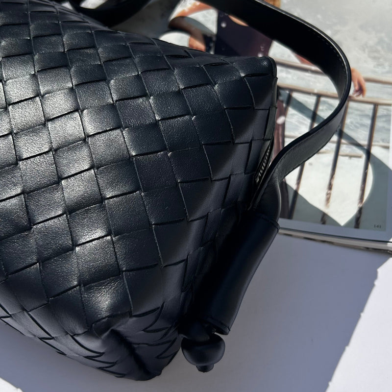 Bottega Veneta Navy Blue Small Loop Messenger Bag