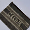 Celine Grey And Tan Logo Cloth Clutch Bag