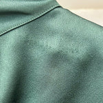 Roland Mouret Dark Green Satin Crepe Long Sleeve Blouse