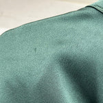 Roland Mouret Dark Green Satin Crepe Long Sleeve Blouse