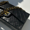 Chanel Vintage Medium Classic Black Double Flap Gold Hardware