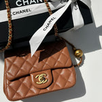 Chanel Caramel Pearl Crush Mini Square Flap Bag