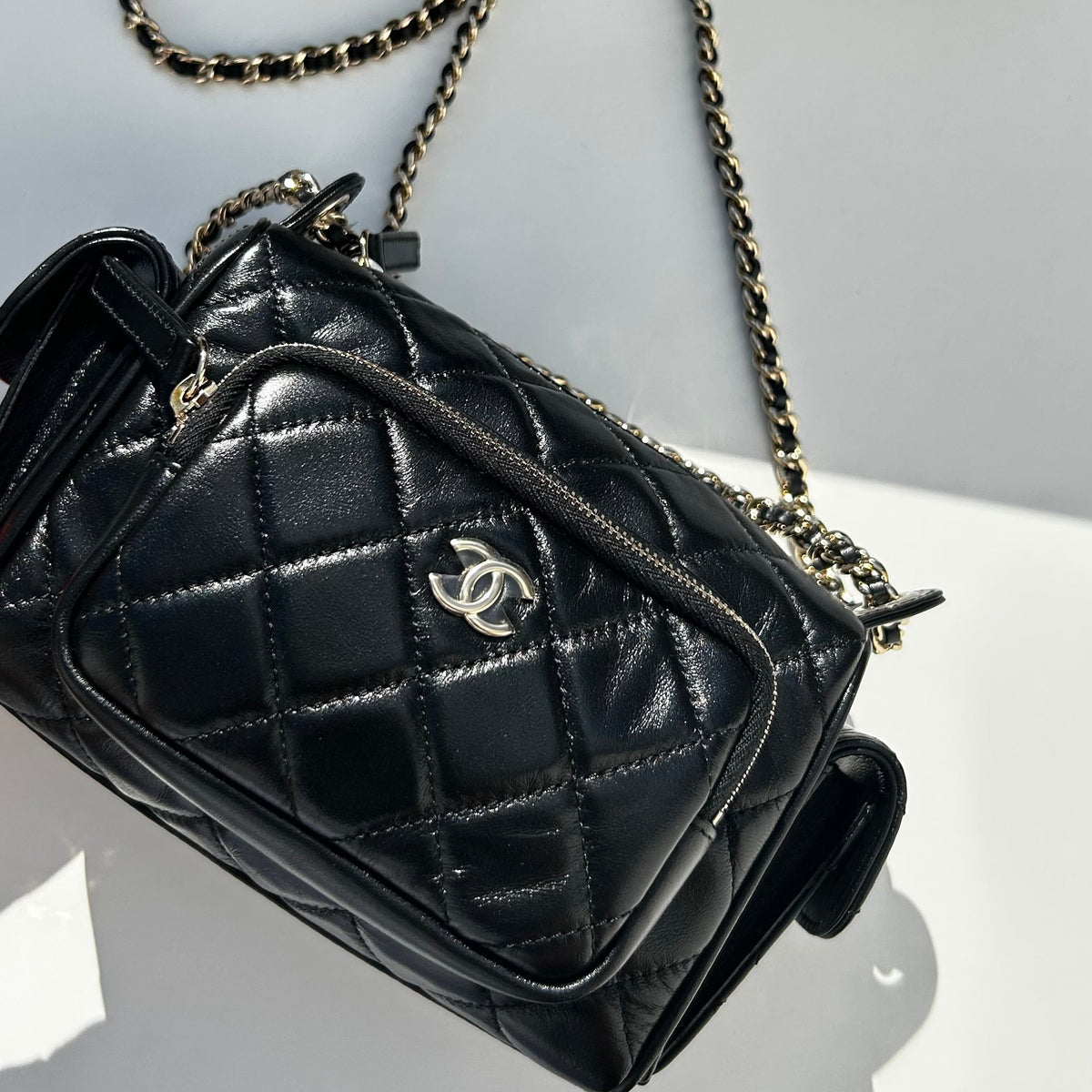 Chanel Black Quilted Small Multi Pockets Camera Bag