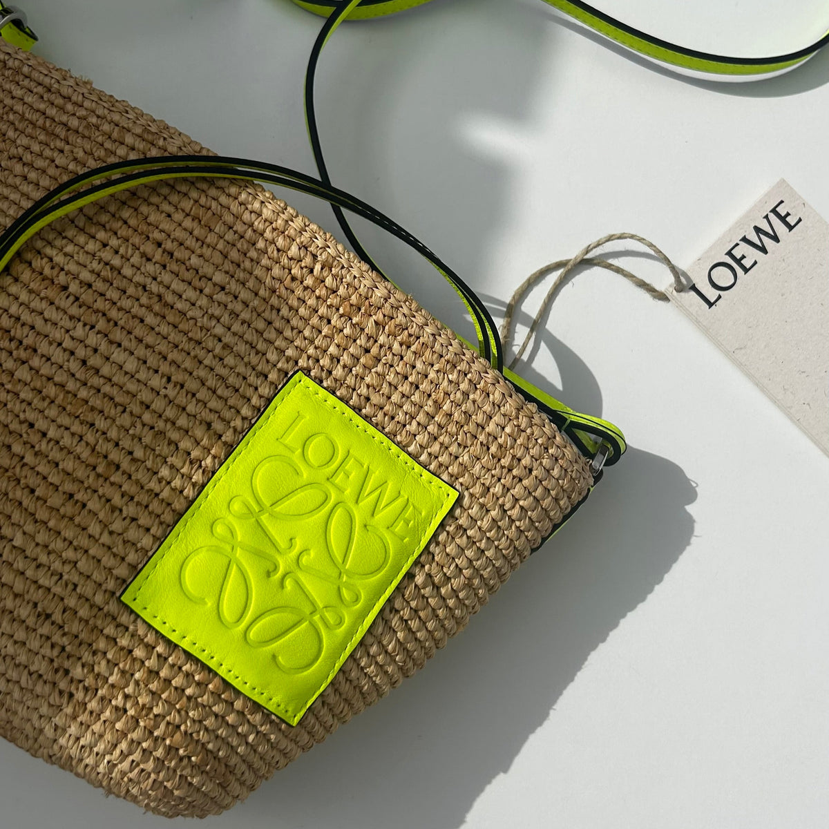 Loewe + Paula's Ibiza Bolso Woven Flouro Strap Crossbody Bag
