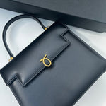 Launer London Black Leather Traviata Handbag