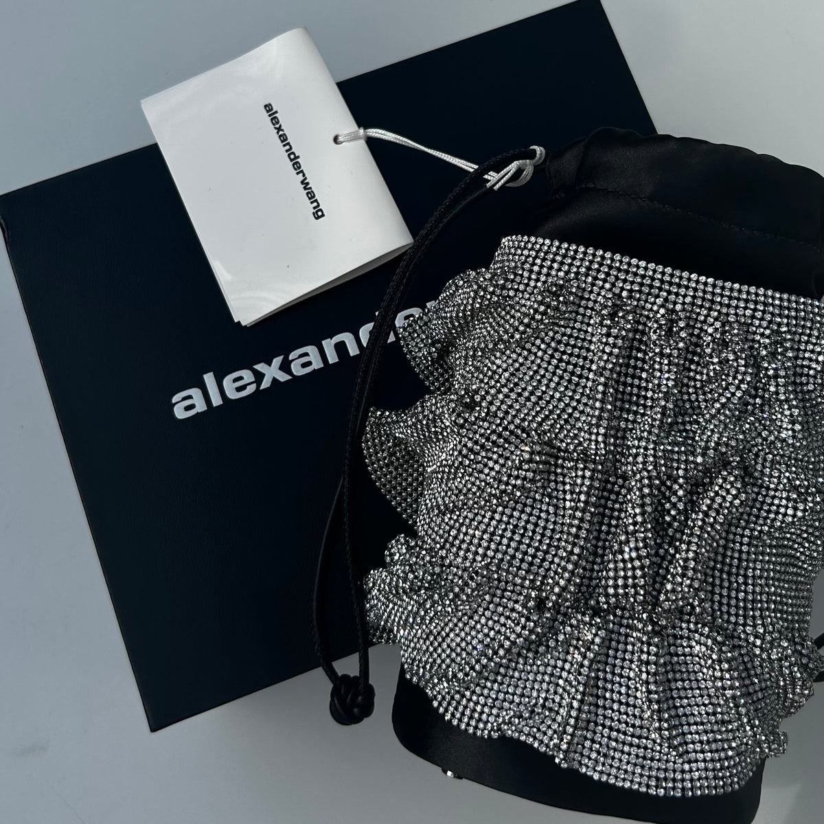 Alexander Wang Black Crystal-Embellished Bucket Bag