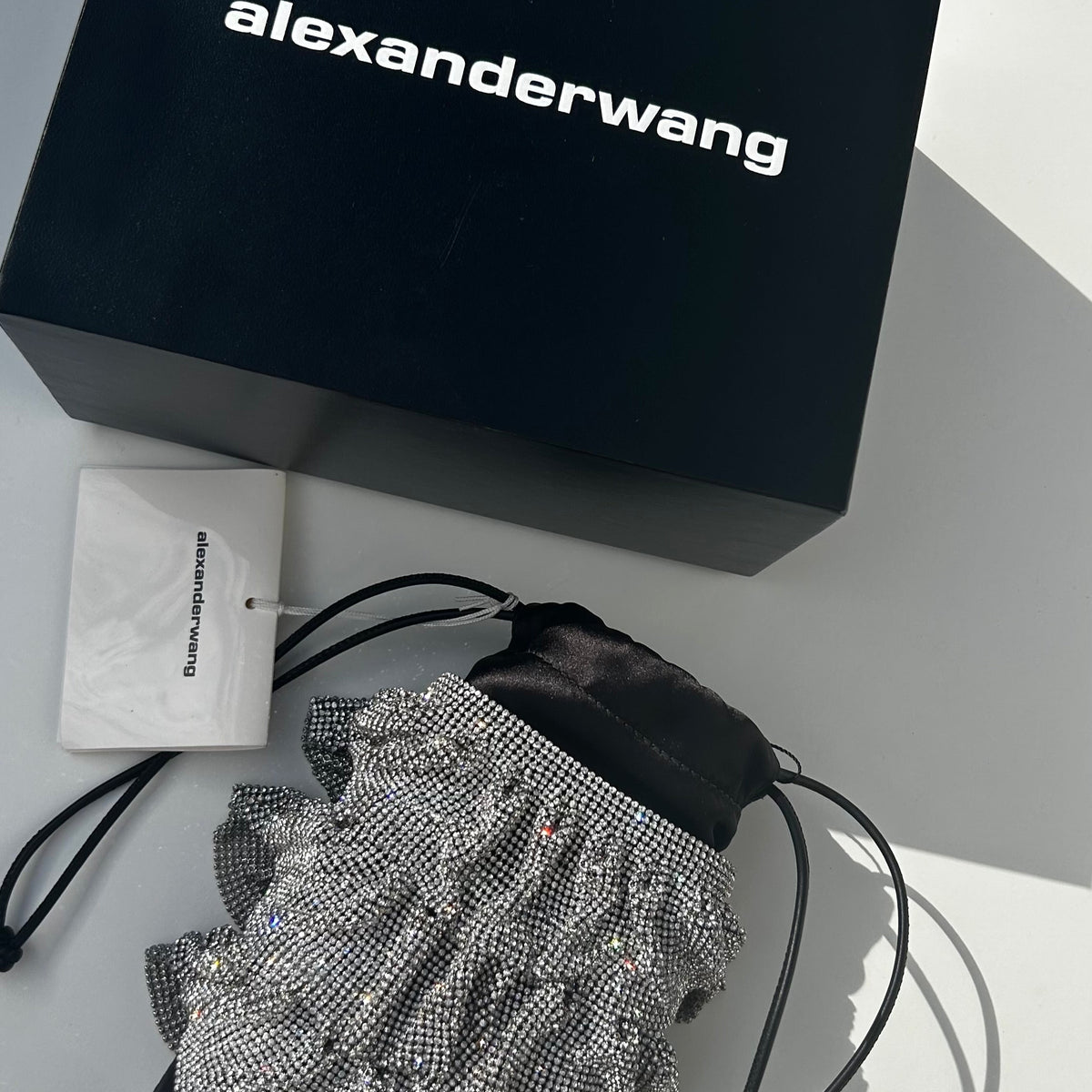 Alexander Wang Black Crystal-Embellished Bucket Bag