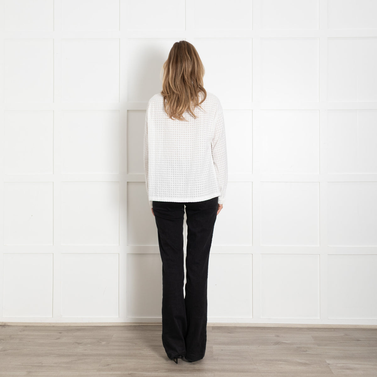 A.P.C White Cotton Gouffre Long-Sleeved Blouse