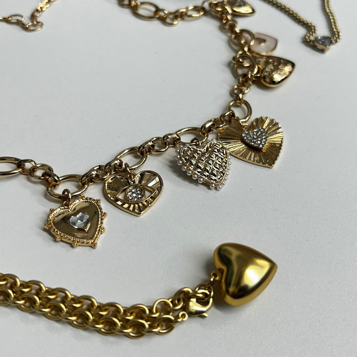 Roxanne Assoulin Gold Chunky Matte Heart Necklace